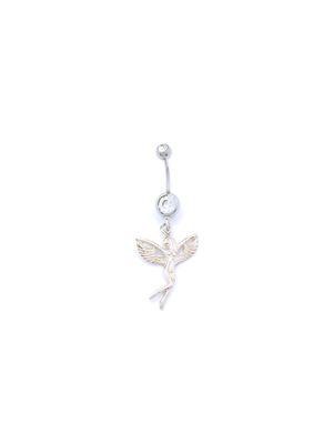 Silver 925 and 316L steel belly ring fairy design