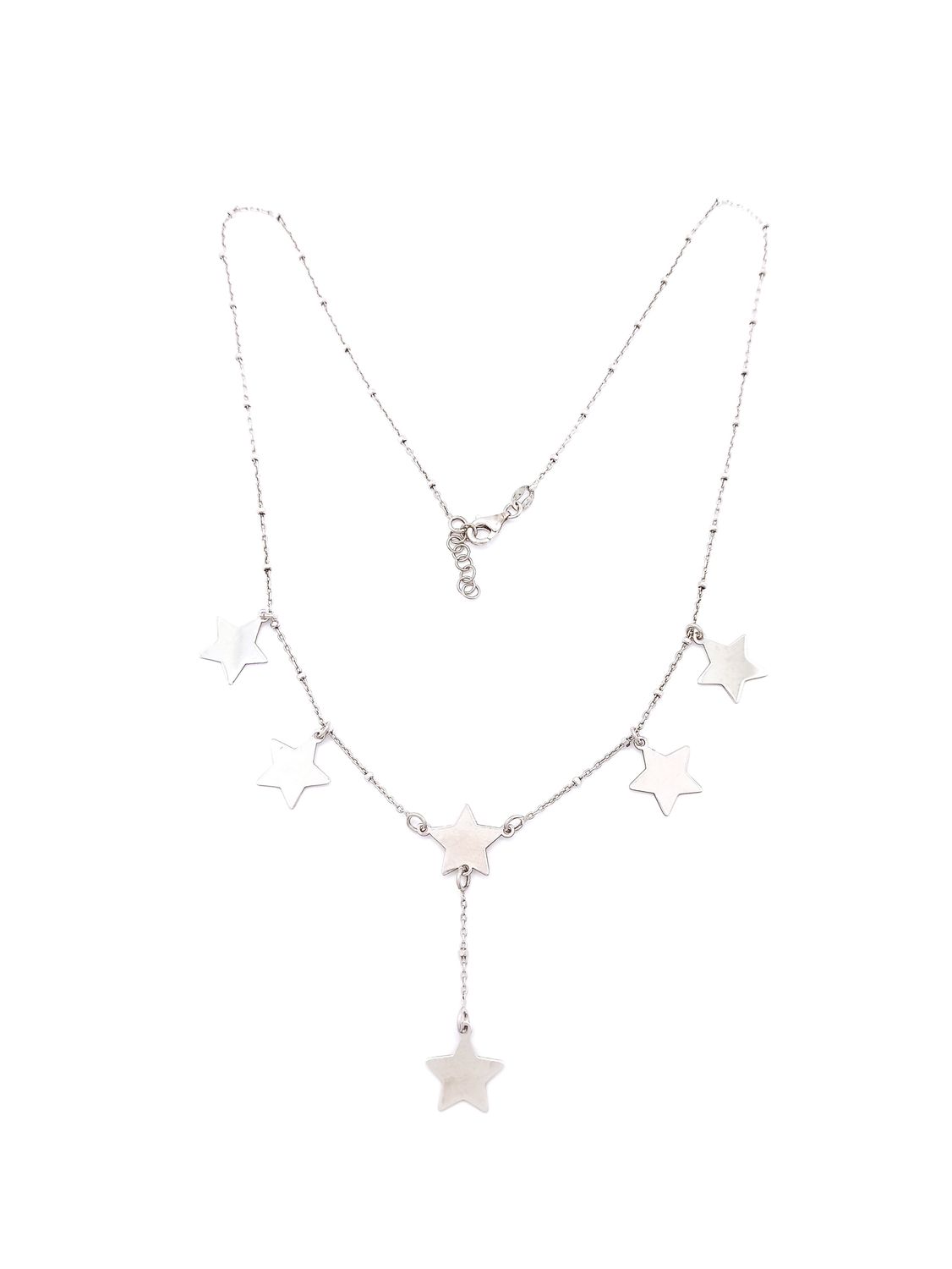 Silver 925 modern star design tie necklace