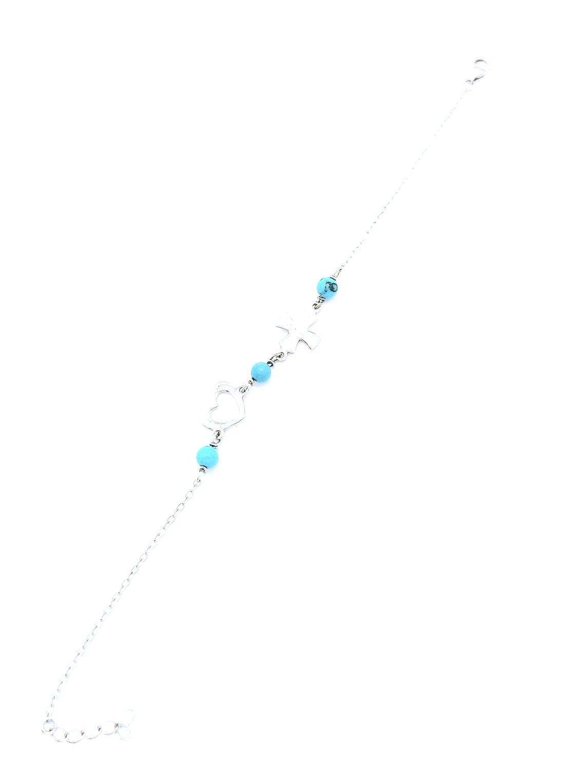 Silver 925 cross-heart-anker hand bracelet