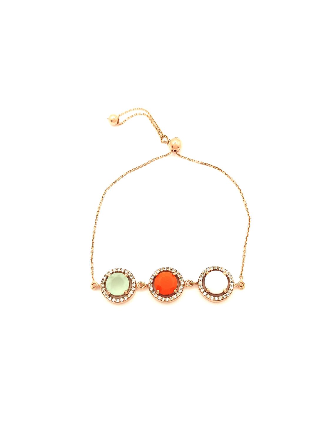 Silver 925 modern triple rose hand bracelet
