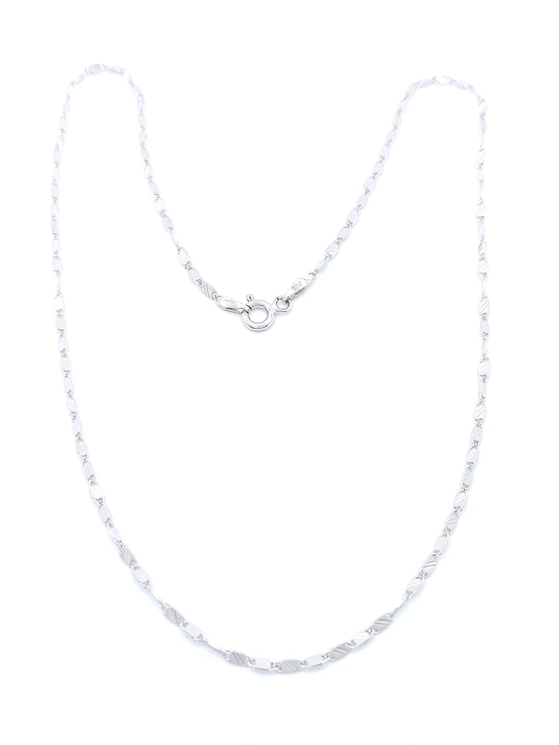 Silver 925 diamond cut flat design mens necklace