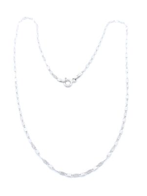 Silver 925 diamond cut flat design mens necklace