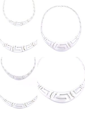 Silver 925 Big solid handmade Greek necklace