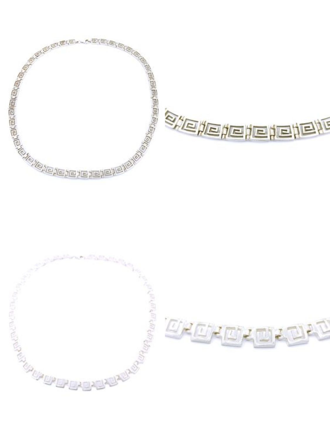 Silver 925 solid square handmade Greek necklace