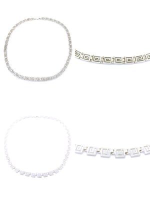 Silver 925 solid square handmade Greek necklace