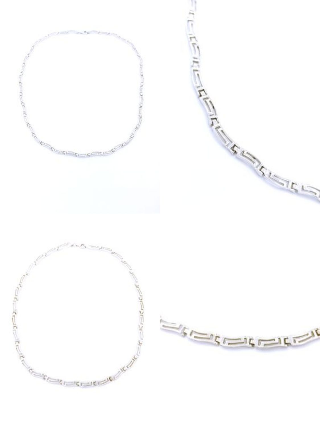 Silver 925 solid handmade Greek wave design necklace