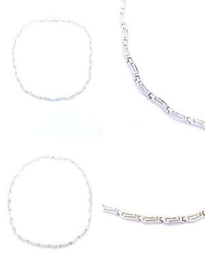 Silver 925 solid handmade Greek wave design necklace