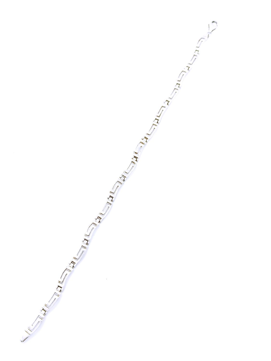 Silver 925 Meandros wave design hand bracelet
