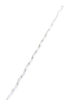 Silver 925 Meandros wave design hand bracelet