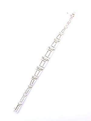 Silver 925 Meandros design wide hand bracelet