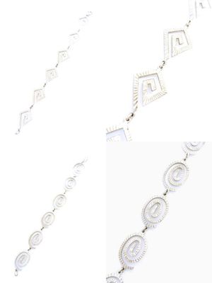 Silver 925 handmade wide Meandros design hand bracelet