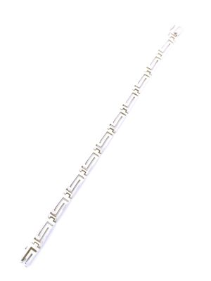 Silver 925 Meandros design solid thick hand bracelet