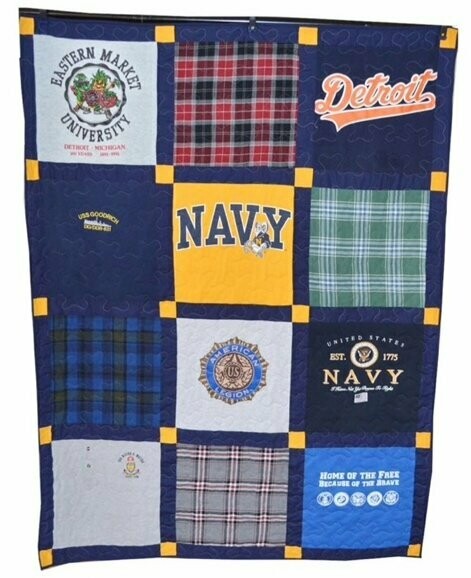 LARGE LAP Size Checkerboard Quilt (12 Shirts)