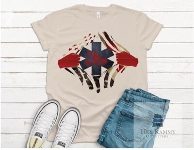 American Flag Fire Fighter Hero T-shirt