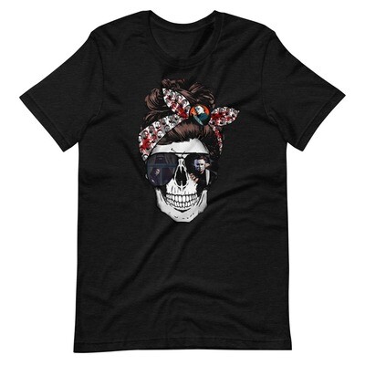 Michael Halloween Messy Bun Skull T-Shirt