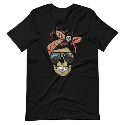 Jason Friday Messy Bun Skull T-Shirt