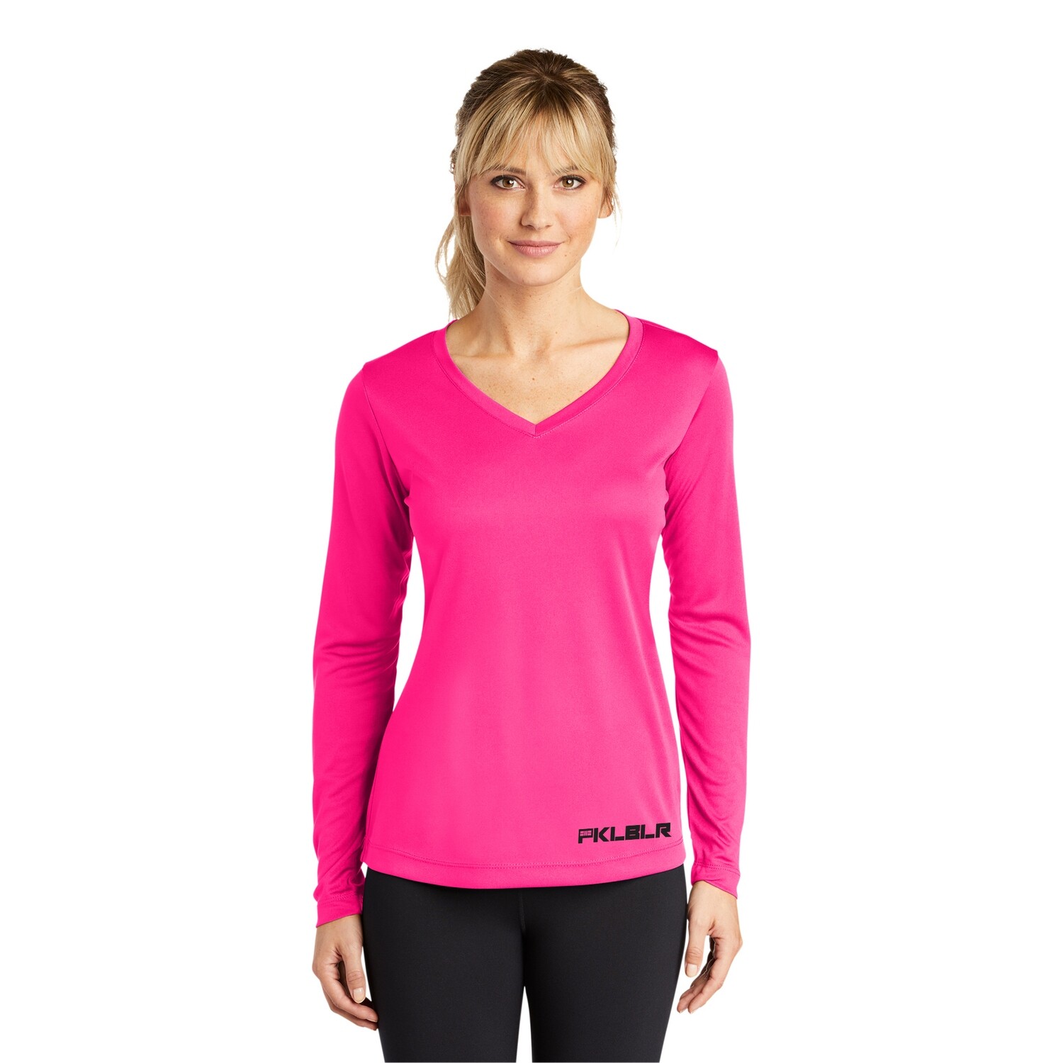 Ladies V-Neck Performance Long Sleeve Pickleball Shirt