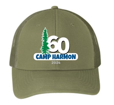 Camp Harmon 60th Adjustable Trucker Cap (Green)