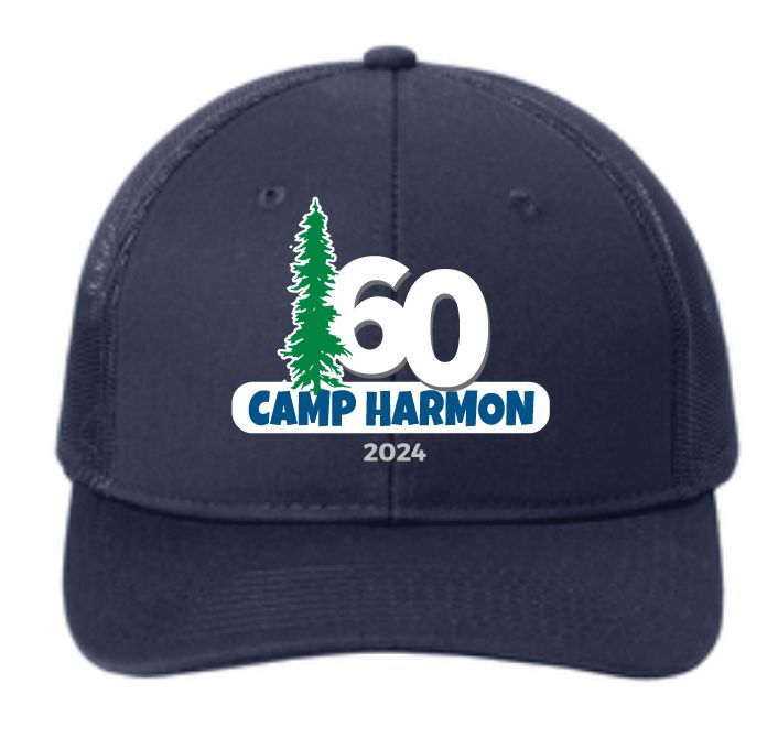 Camp Harmon 60th Adjustable Trucker Cap (Blue)