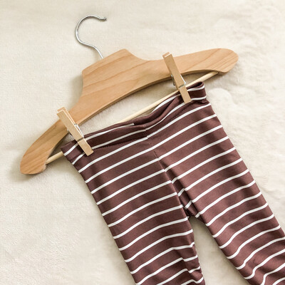 Knit Leggings - Mahogany Stripe