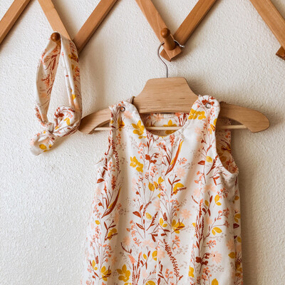 Baby Knit Overall & Headband- Yellowstone Floral