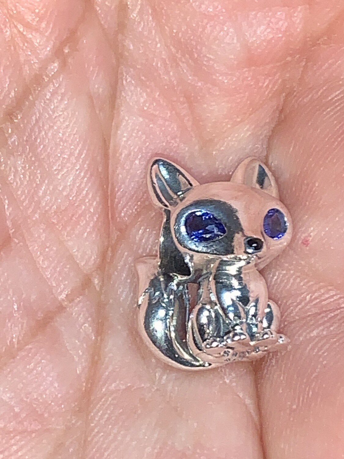 Blue eyed fox charm .925 original Purchased at  Pandora's Retail Store  in the Laredo, Mall---Laredo, Texas
WAS $46