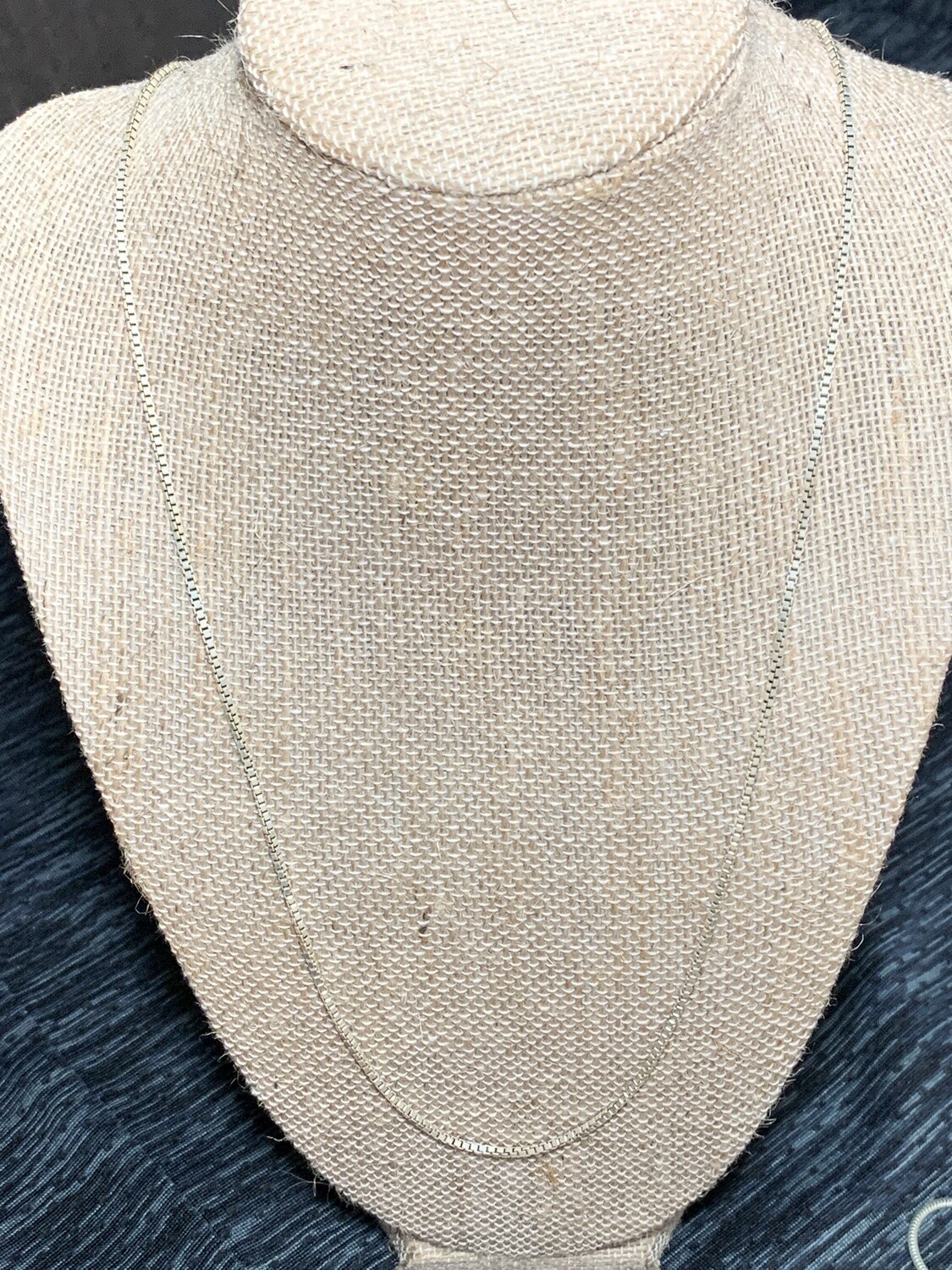 Sterling Silver .925, 24in, box chain design.