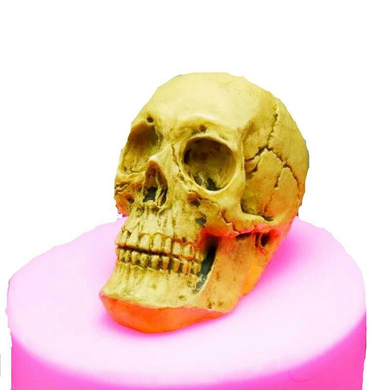 Halloween 3D skull silicone cake mold chocolate mousse cake mold pudding candy mold DIY cement candle silicone mold