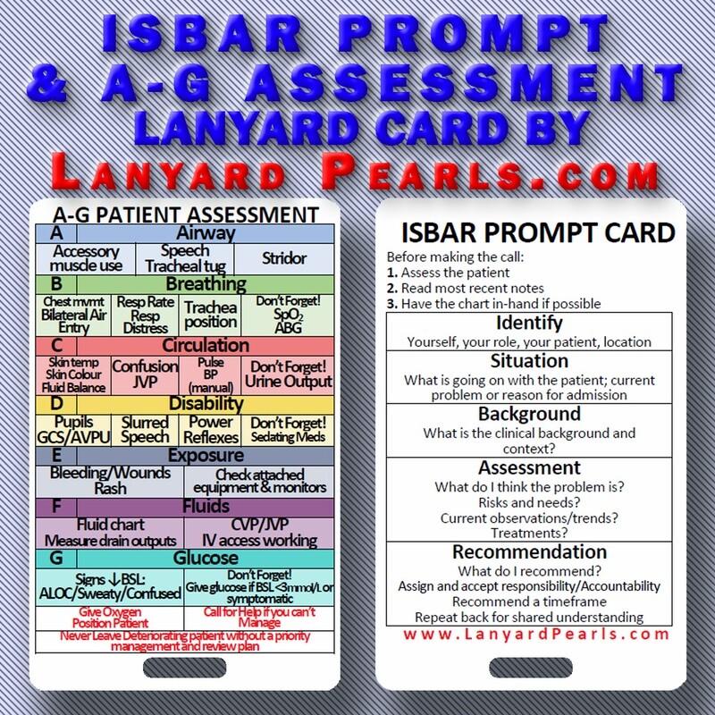 A-G Patient Assessment and ISBAR Handover