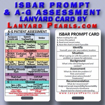 A-G Patient Assessment and ISBAR Handover