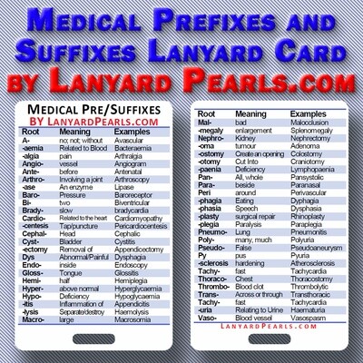 Medical Prefixes and Suffixes