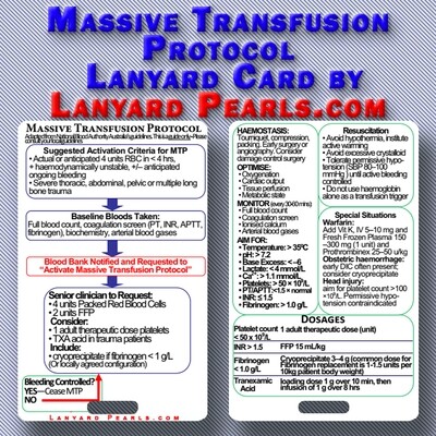 Massive Transfusion Protocol