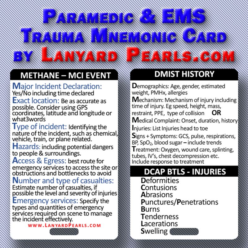 Paramedic/EMS Trauma Mnemonics