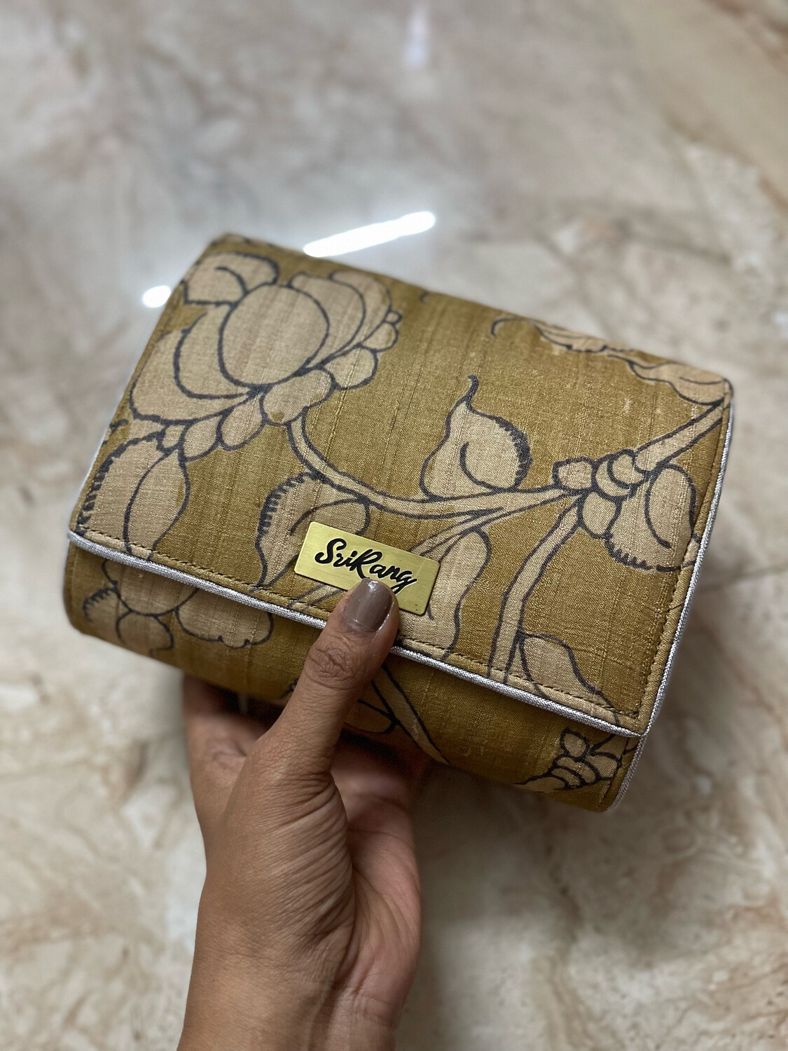 Pure Tusser Mustard Kalamkari