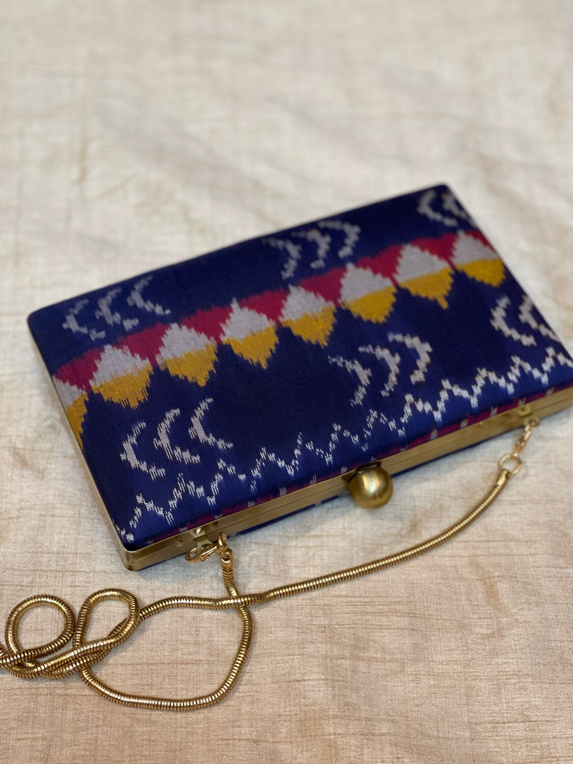 Ikkat Navy Blue Patola Pattern 2