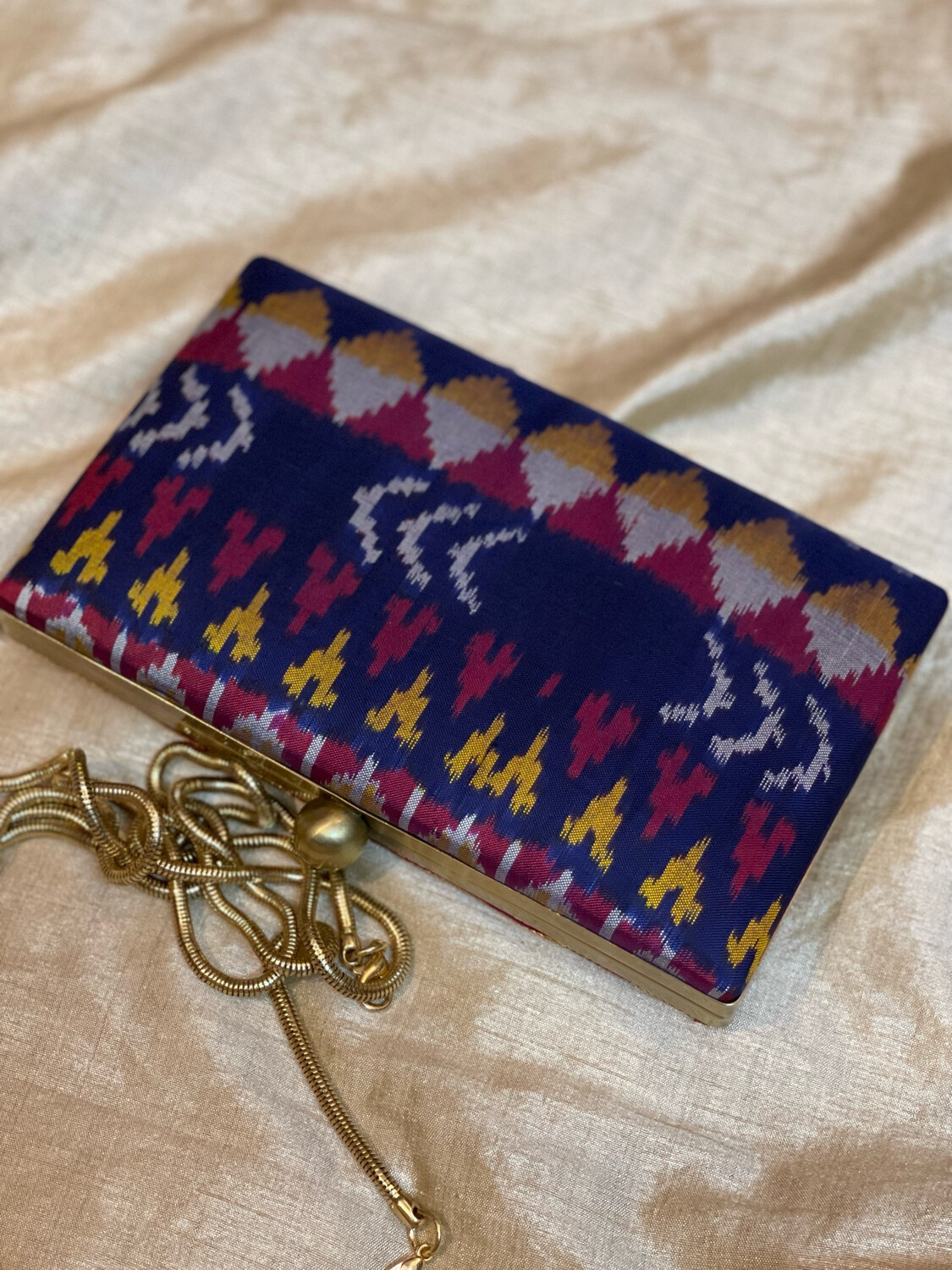 Pattu Roja Blue Multi Ikkat