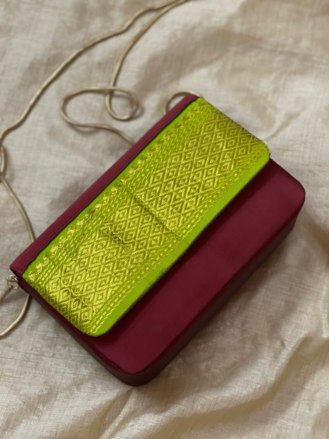 Maroon With Lime Green