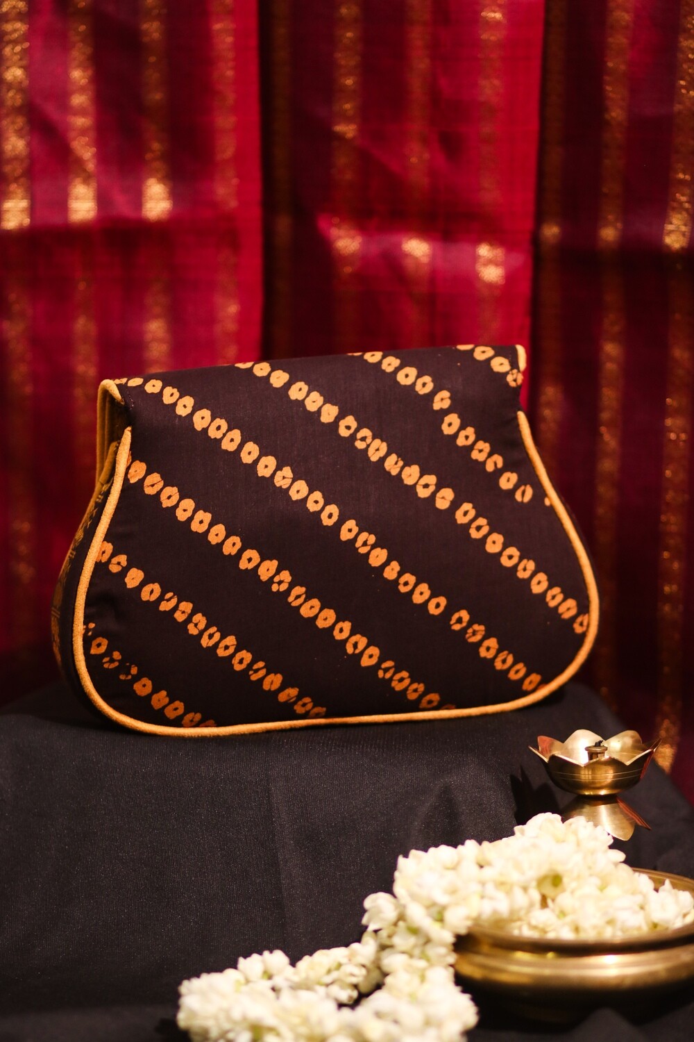 Madurai Sungudi kaapi brown