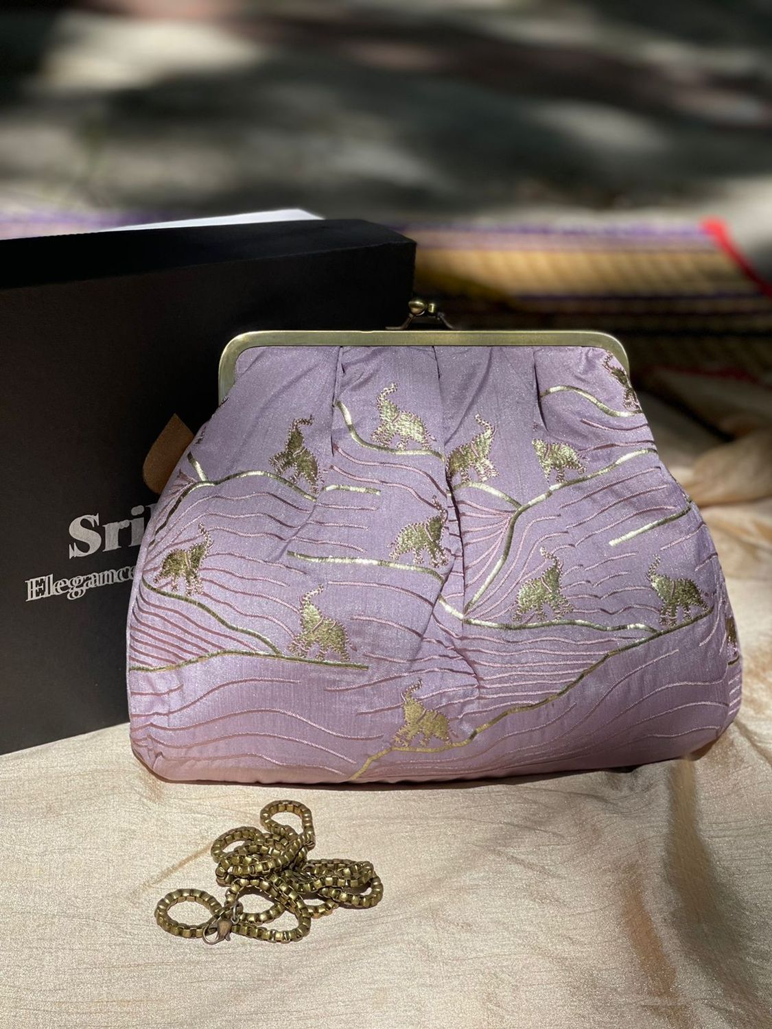 Purple Elephant Money Purse Silk