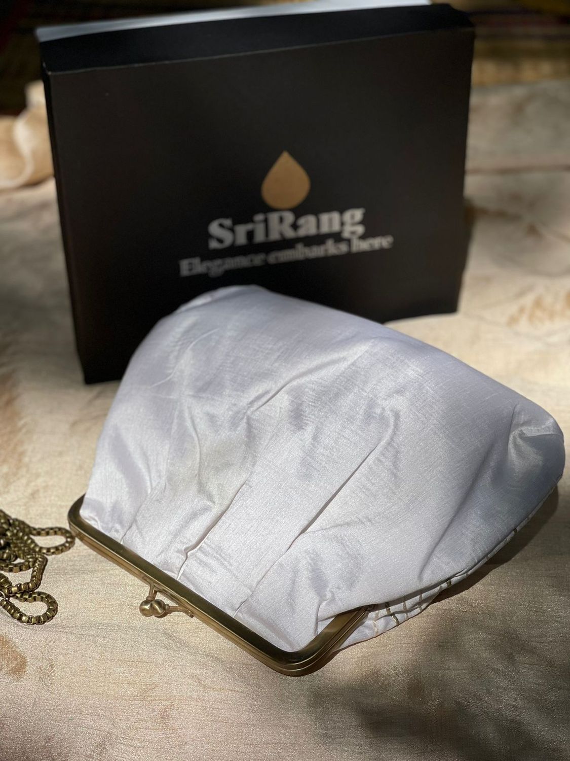 White Elephant money Purse Silk