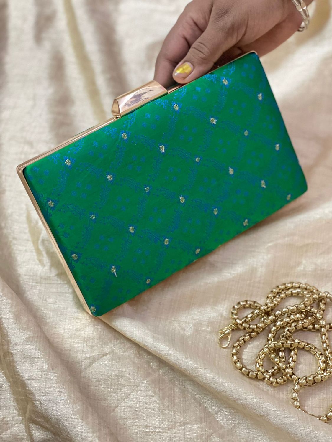 Green With blue Banarasi