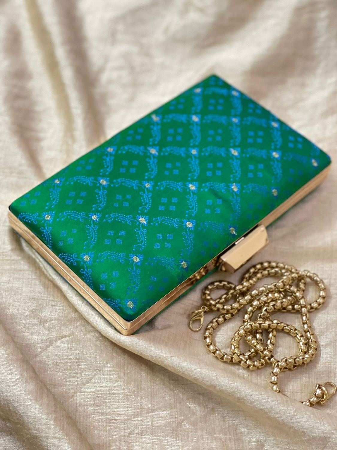 Green With blue Banarasi