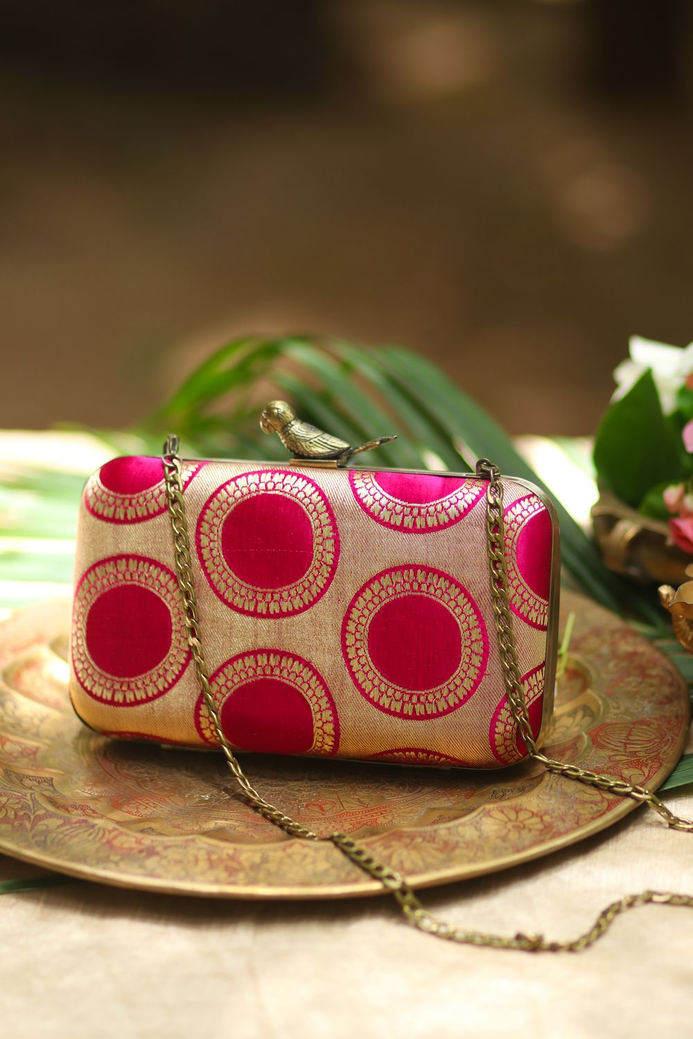 meenakshi Polka dot pink Dark gajji