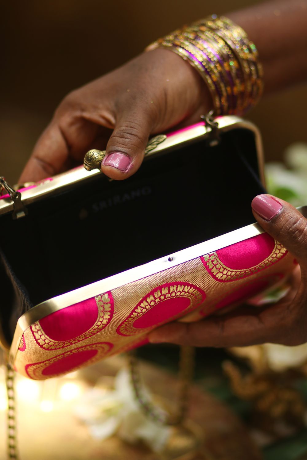 meenakshi Polka dot pink Dark gajji