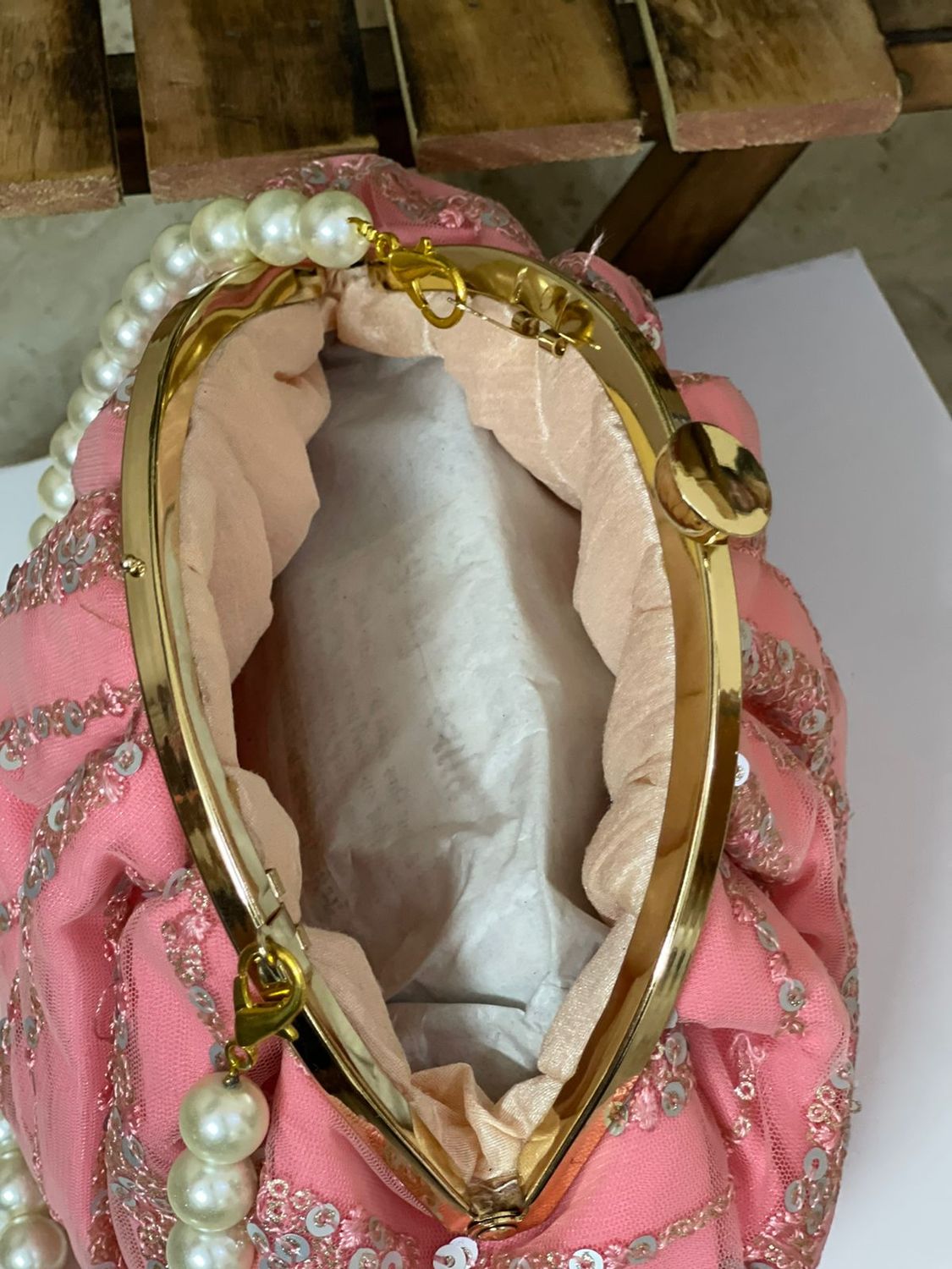 Baby Pink Sequin Embroidery