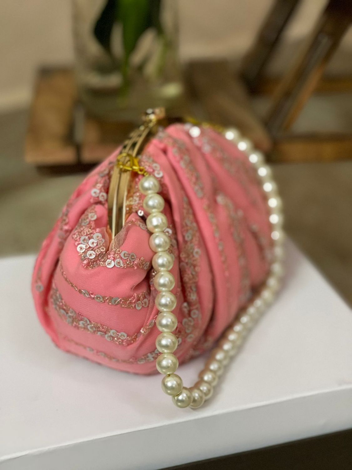 Baby Pink Sequin Embroidery