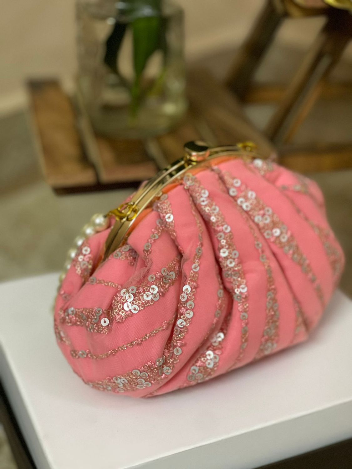 Baby Pink Sequin Embroidery