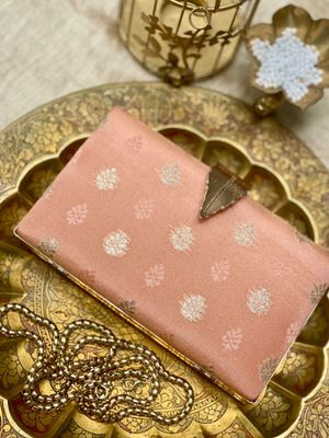 Feather Clutch Peach Color