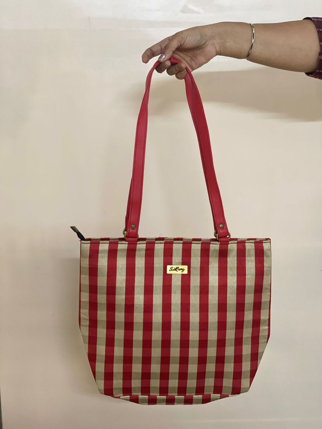 Red Checks Tote