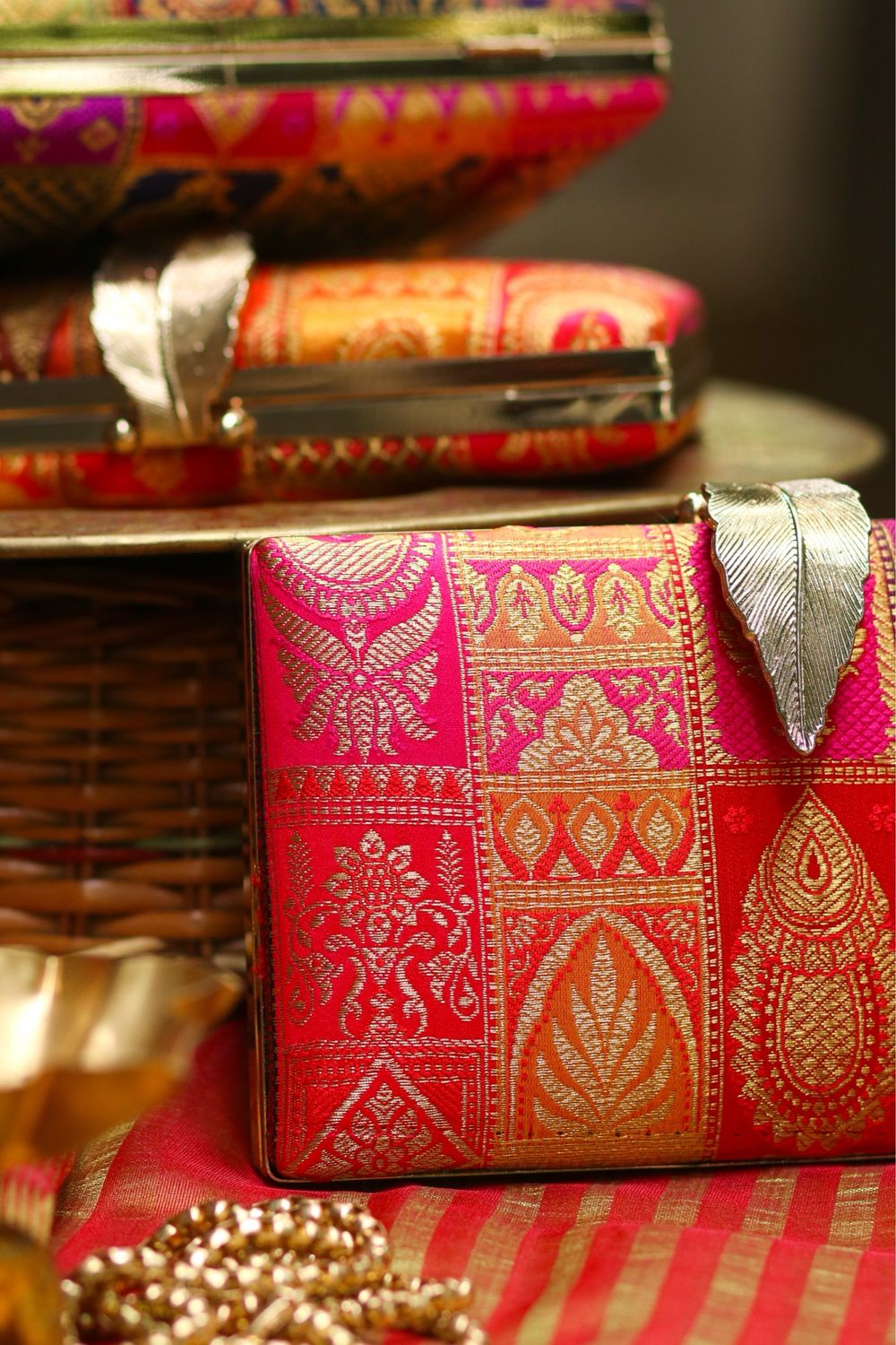 Urvashi Yellow , Red And Hot pink